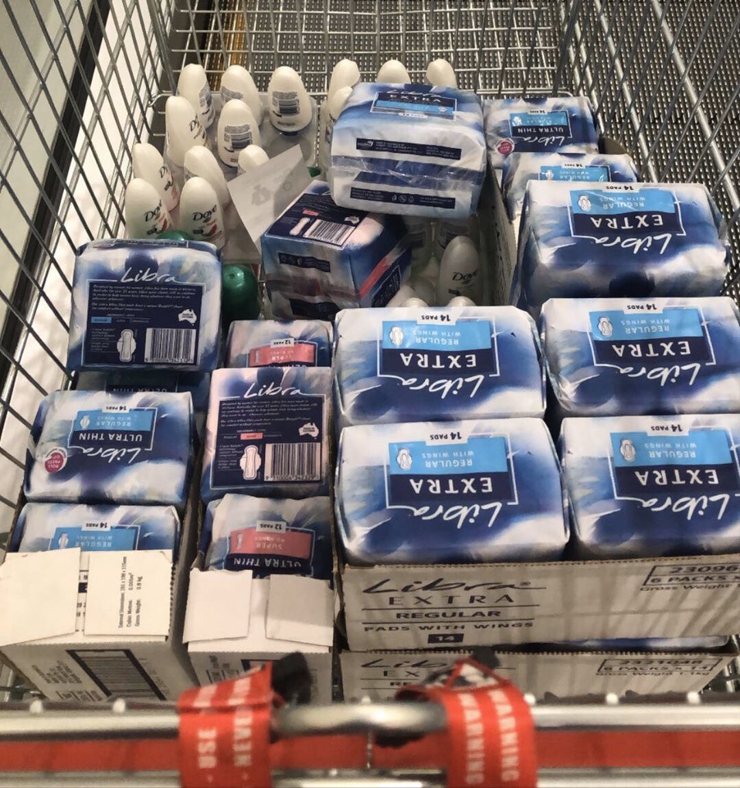 pack_period's tweet photo. I think people think I’m doing the panic toilet paper buying thing but with tampons. They keep giving me looks like, this girl knows she might be quarantined for an indefinite length of time and she’ll be damned if she’s gonna free bleed 🩸 https://t.co/33vbZadfRp