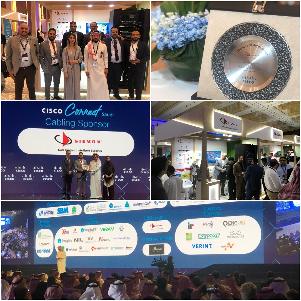 SiemonIndia's tweet photo. Curtain closes for #CiscoConnectSaudi 2020!
Thank you all who visited our stand and kudos to the #CiscoTeam team for organizing such a successful event. It's our pleasure to be chosen as Cisco's cabling Partner.

#Siemon #Cisco #Structuredcabling #Datacenter #smartbuildings #IoT https://t.co/42aQrbYu3v
