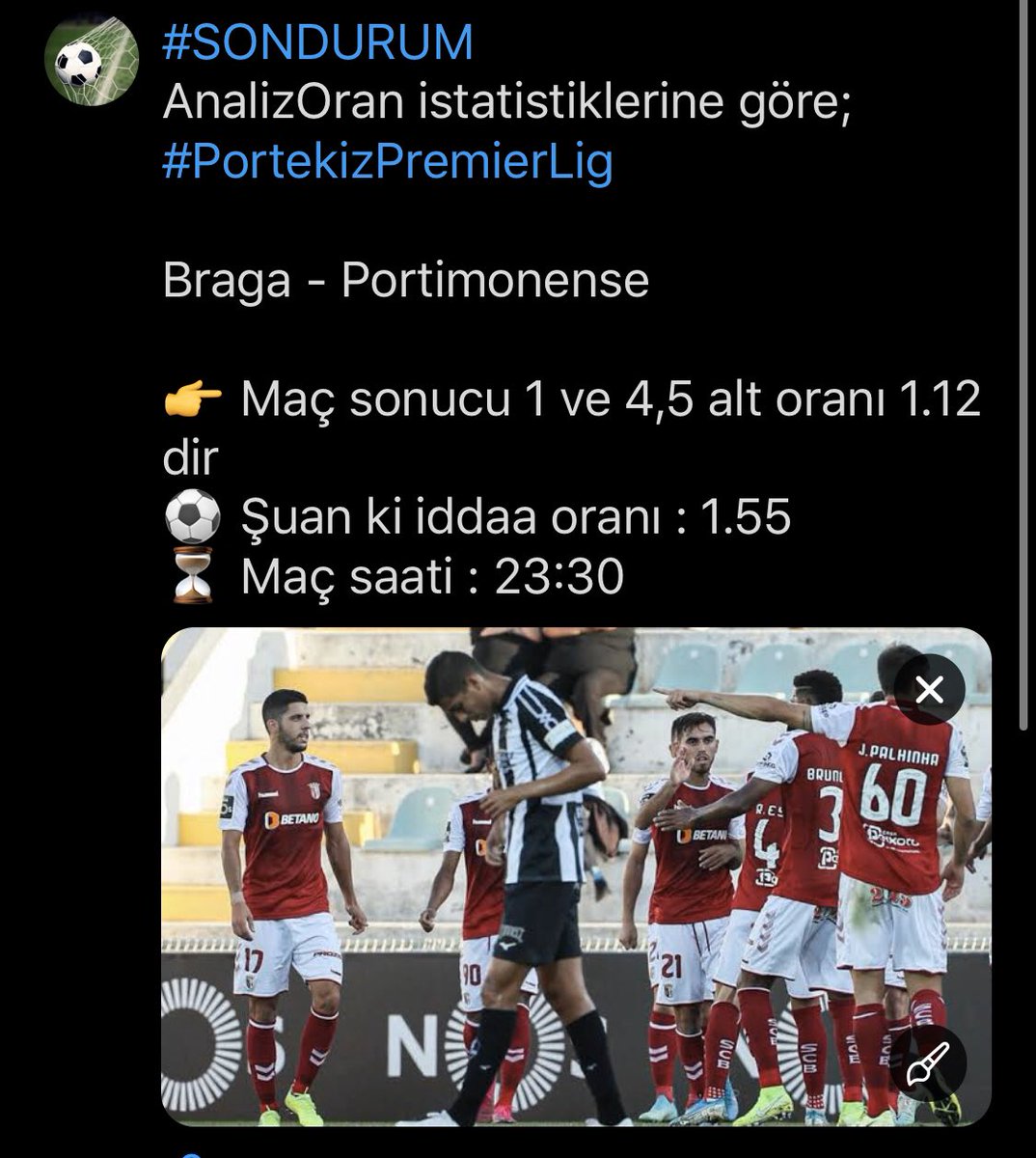 Ücretsiz maçlarımız tanıtım amaçlıdır.

instagram.com/analizoranvip
instagram.com/analizoranvip.…

#iddaa #canlibahis #oran #analiz #orankurduvip #futbol  #takım #istatistik #braga #portimonense #portekizpremierlig