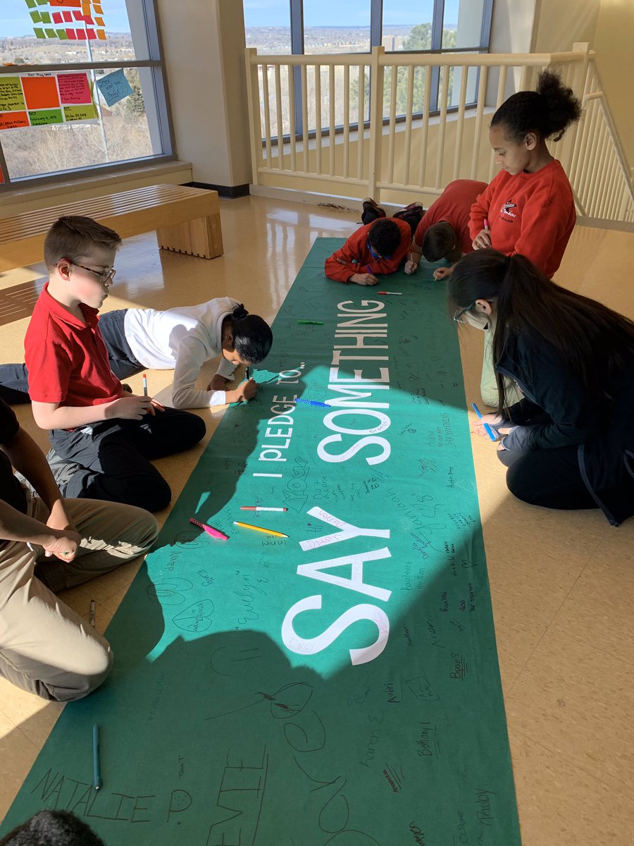 FoxMeadowHSD2's tweet photo. “Say Something” lessons this week taught our students the importance of reporting safety concerns! #WeAreFMMS #embraceandempower 
We Pledge to Say Something
#SaySomethingWeek #SaySomething https://t.co/YqwDIAbZ4n