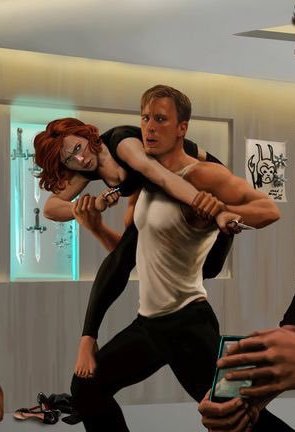 *kids run in* 
Sarah: Daddy!! James won't let me play with him! 
James: Mom she's too little, tell her she's too little! 
Sarah: I am NOT.