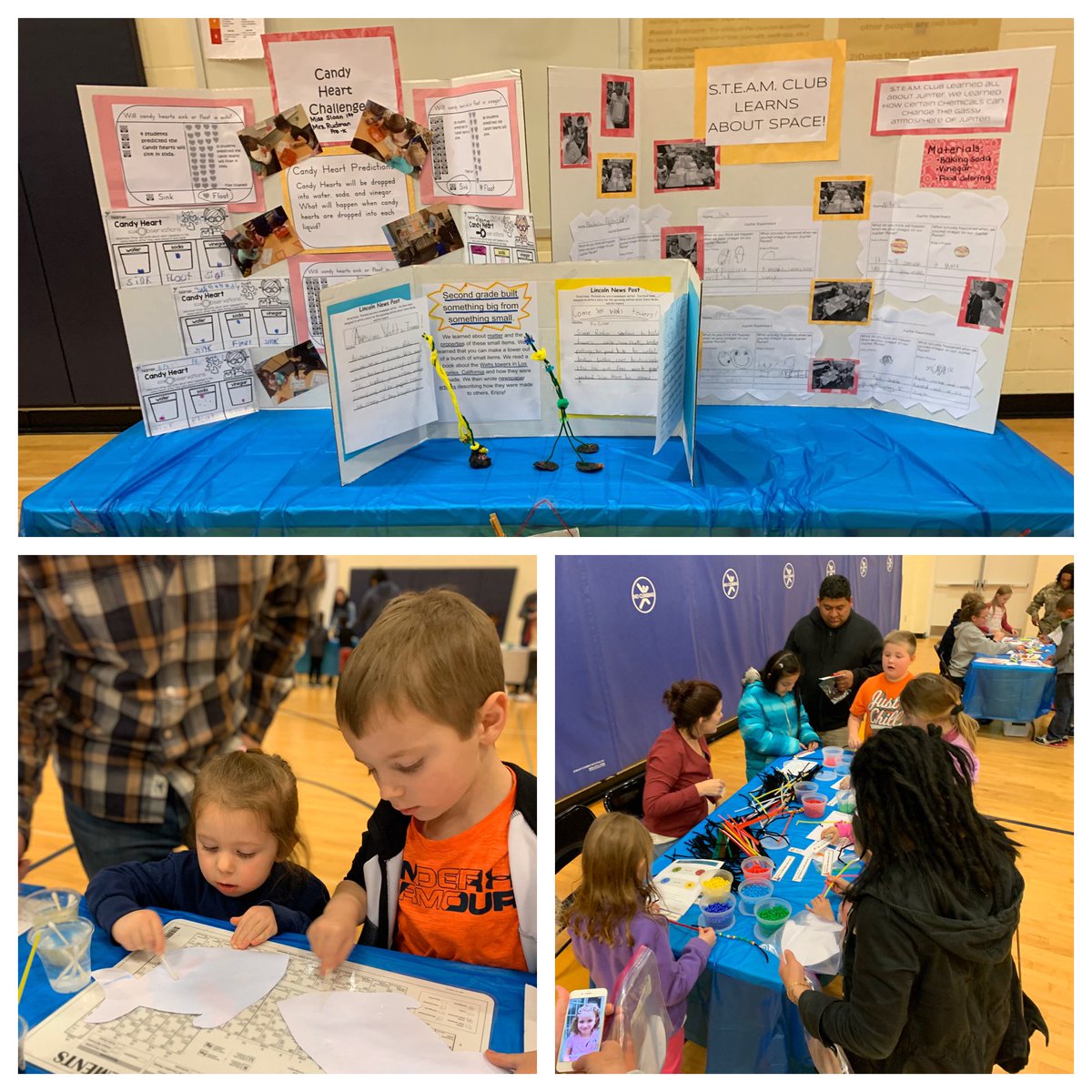 LNESRudmanPreK's tweet photo. Another successful Family Night at Lincoln! STEM Night was a success!  @LNESArt @beyondAscore @HeatherQuill4 https://t.co/rsrVlKgXjk