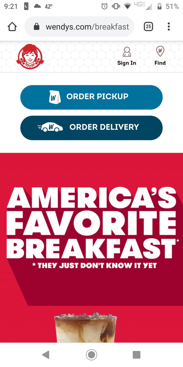 Shrbillard's tweet photo. @tryguys @KeithHabs  Wendy's is now serving breakfast! We need an addendum to the Wendy's eat the menu! https://t.co/D54RUEpcHO