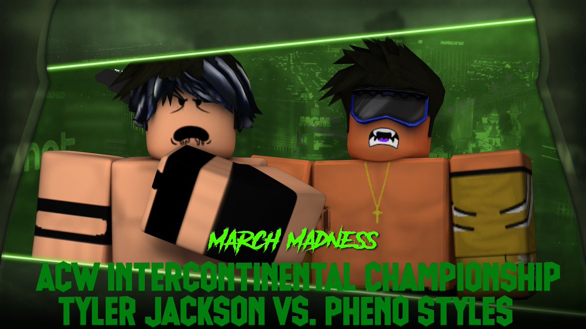 UWARBLX's tweet photo. UWA MARCH MADNESS | MARCH 14TH

THE @ACWNetworkRBLX INTERCONTINENTAL CHAMPIONSHIP WILL BE ON THE LINE. @Lightwork20 GOES 1 ON 1 WITH @StylesPheno IN A FIRST TO 3 BOUT! https://t.co/aVDFk6zH1T