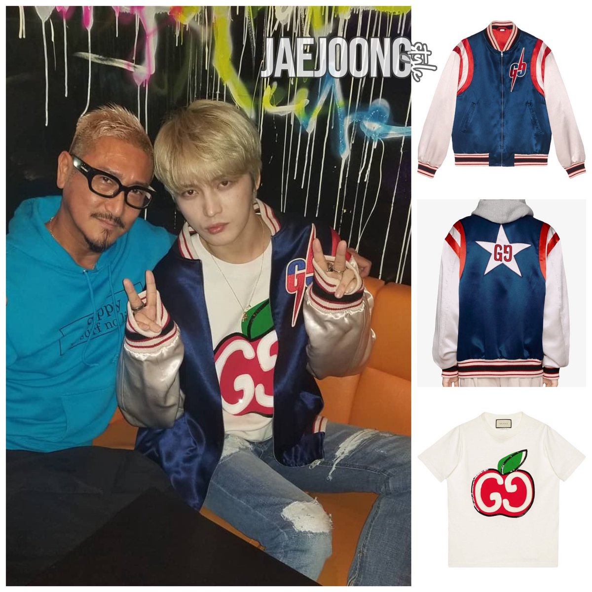 GUCCI⁣ [1] Acetate bomber jacket with GG Blade⁣ at $2,800⁣ [2] T