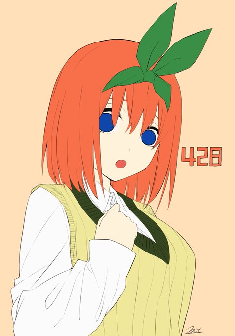 MASAYAさんがTwitterに投稿した中野四葉(五等分の花嫁)のイラスト。