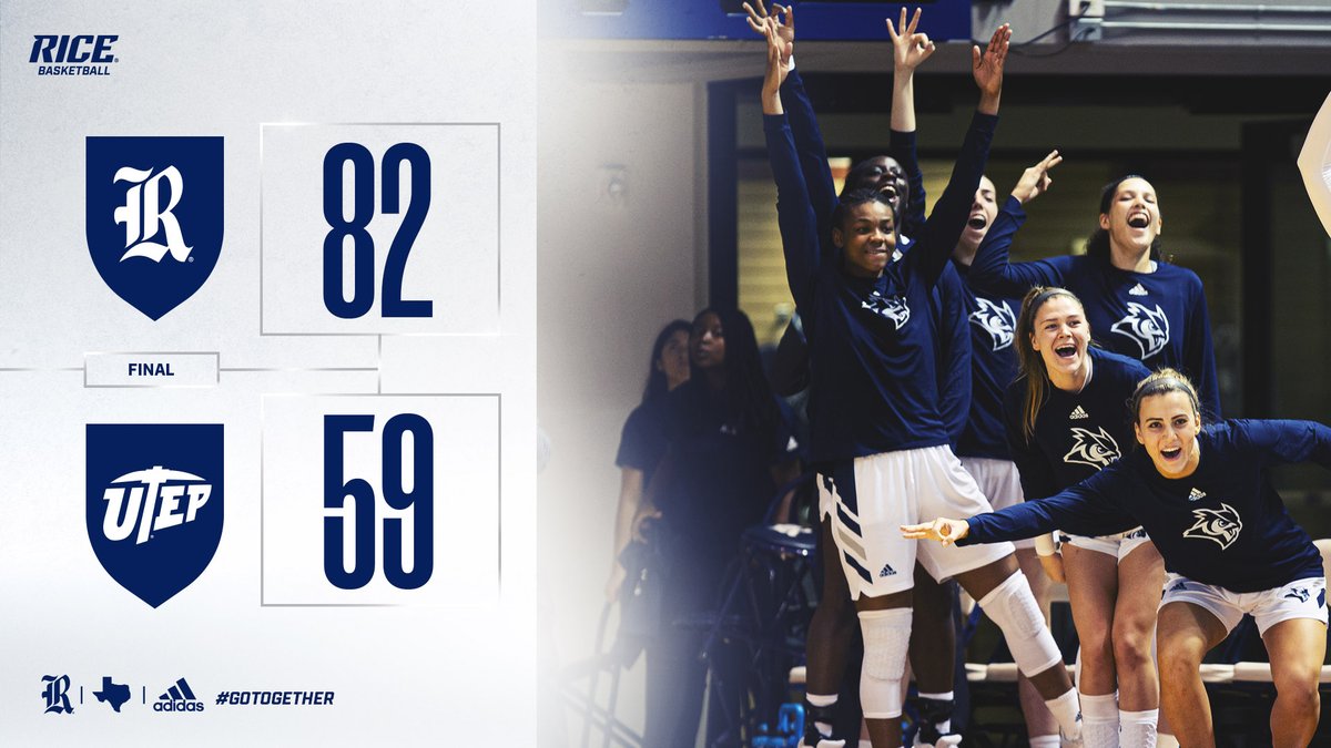 Win No. 2️⃣0️⃣! For the first time in school history the Owls record 20 or more wins in four consecutive seasons! 

Rice takes over first place in the C-USA standings with a big one at home Saturday (3:30 pm) vs. ODU. We need you there!

#GoOwls👐 x #GoTogether