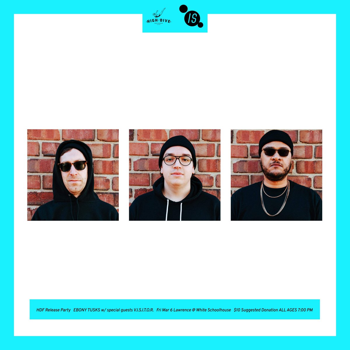 LAANDks's tweet photo. .@EBONYTUSKS 7" release show on Friday Night at White Schoolhouse!  V.I.S.I.T.O.R. and RAW SPACE open the show.  Doors at 6:30 and music starts at 7. https://t.co/QEh8gNGA9Q