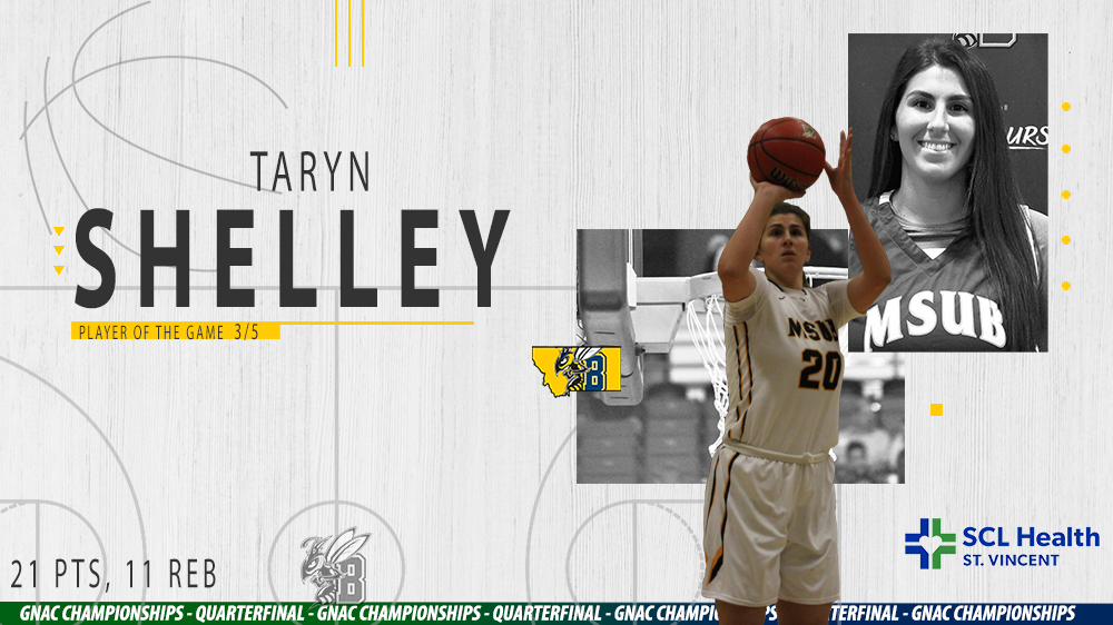 MSUBsports's tweet photo. Taryn Shelley notches her 12th double-double to earn St. Vincent Player of the Game in defeat. #JacketBaskets #GNACWBB https://t.co/yIhPphzv2Z