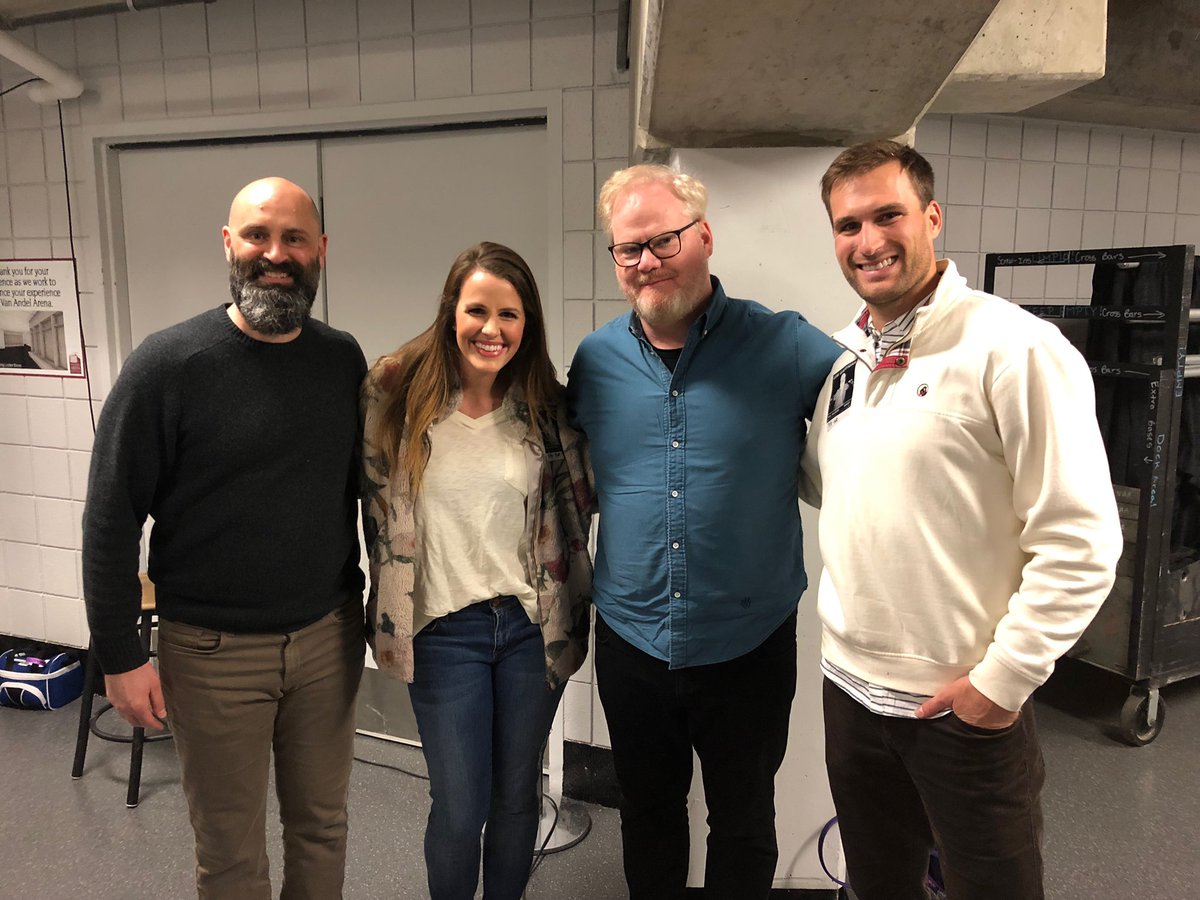 KirkCousins8's tweet photo. Fun date with Julie tonight... great show @tedalexandro and @JimGaffigan! https://t.co/00RFGSdbe5
