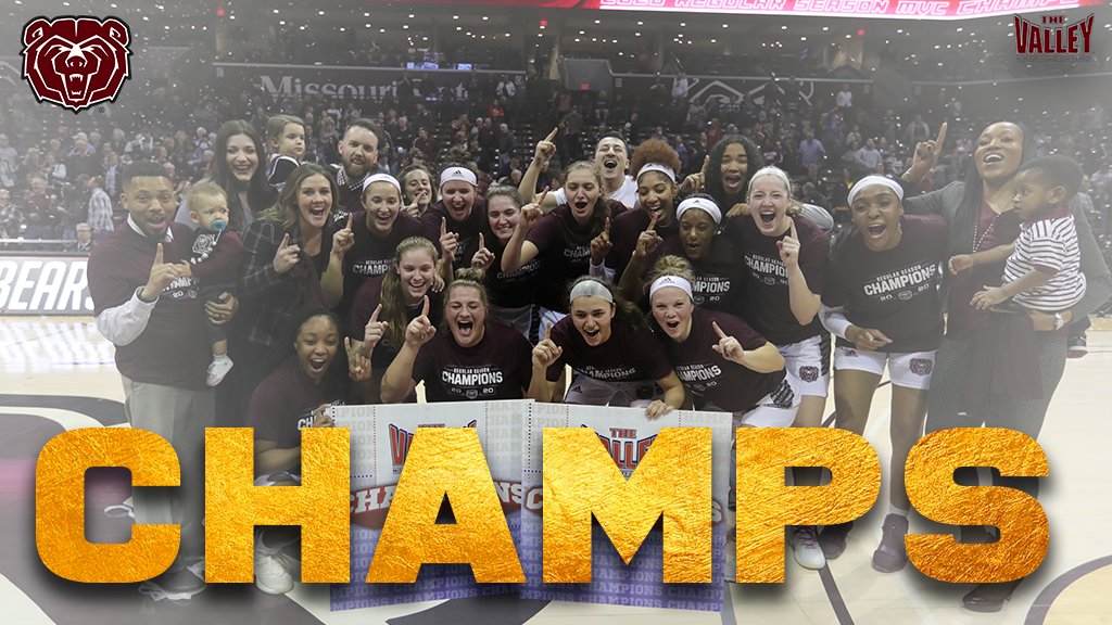 MoStateWBB's tweet photo. 𝐂𝐇𝐀𝐌𝐏𝐈𝐎𝐍𝐒 🏆

The #MSUBears clinch a share of the #MVChoops title and will enter next week's Valley tournament as the top seed! https://t.co/NEwBIfhkpS