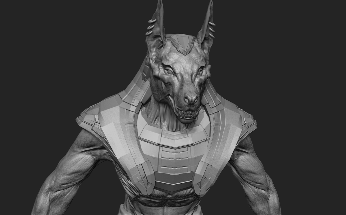 vankev's tweet photo. #ancientegypt #ancientegyptian #anubis #ancientegyptiancollection #egyptology #egyptiancollection #conceptartist #conceptarts #conceptartists #conceptartdesign #characterdesign #conceptart #digitalart #fantasycharacter #fantasy #zbrush #pixologic #wip https://t.co/odErlAx5Mk
