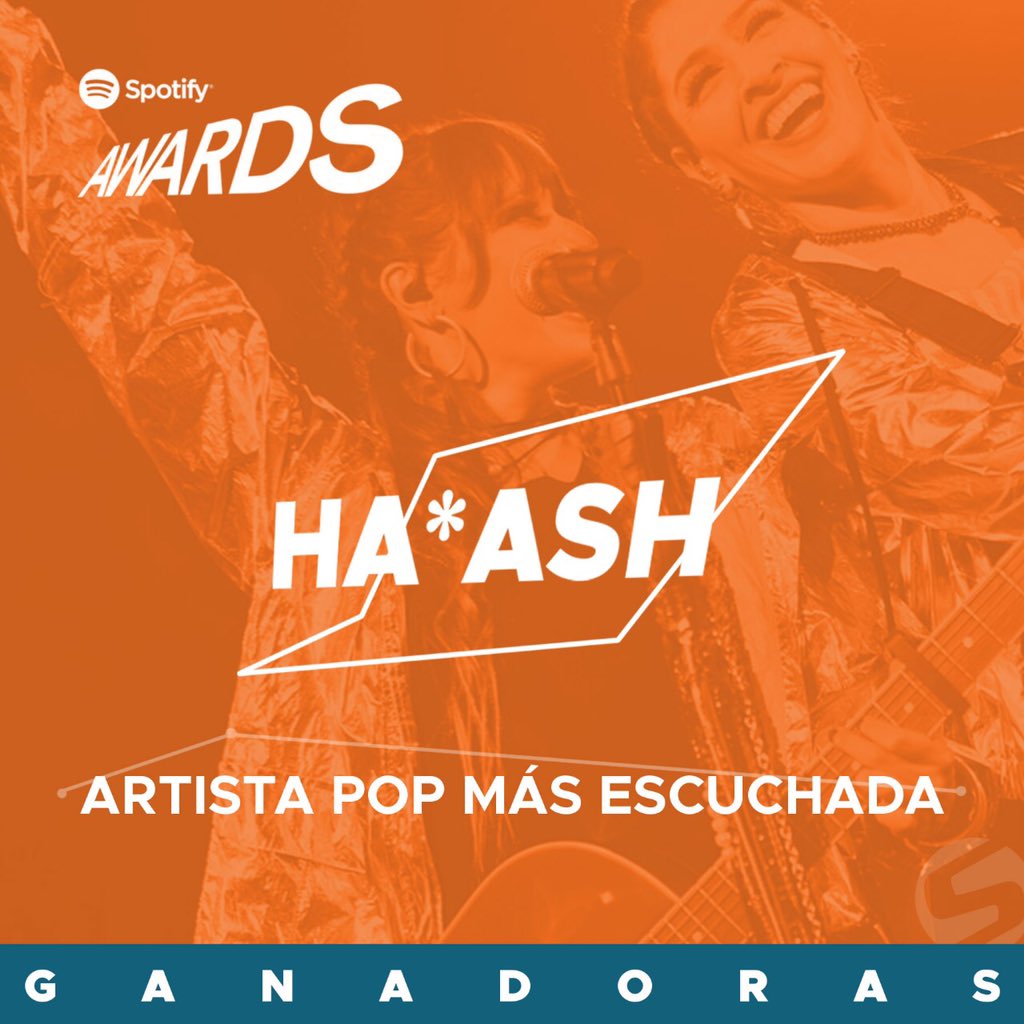sonymusicmexico's tweet photo. ¡Felicidades @haashoficial! “Artista Pop Más Escuchada” #SpotifyAwards @SpotifyMexico https://t.co/RSxqNHtLGl