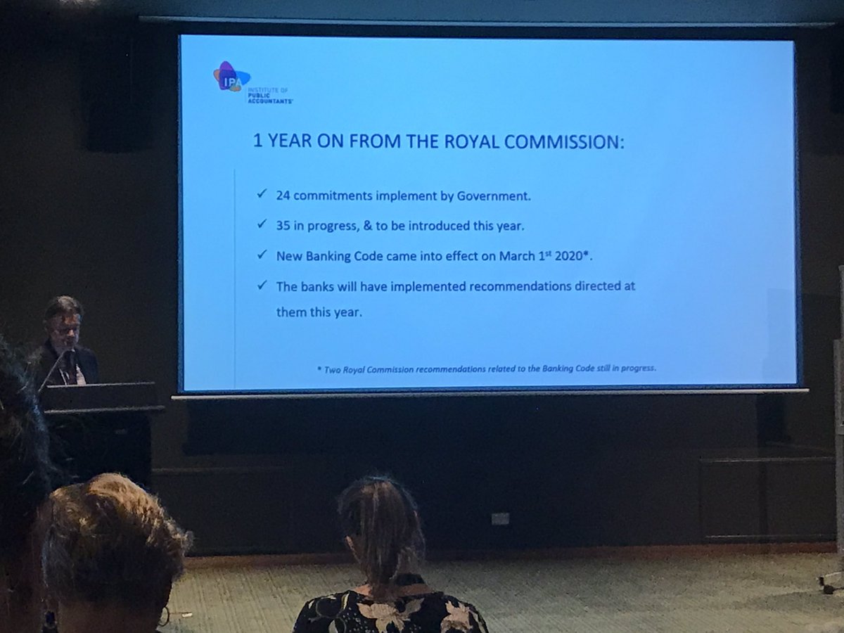 Thank you <a href="/ipaaccountants/">IPA</a> I really appreciate Jerome Davidson from @ausbanking proving such a comprehensive update on the banking world and changes #ipaviccongress2020 #KNOWLEDGE