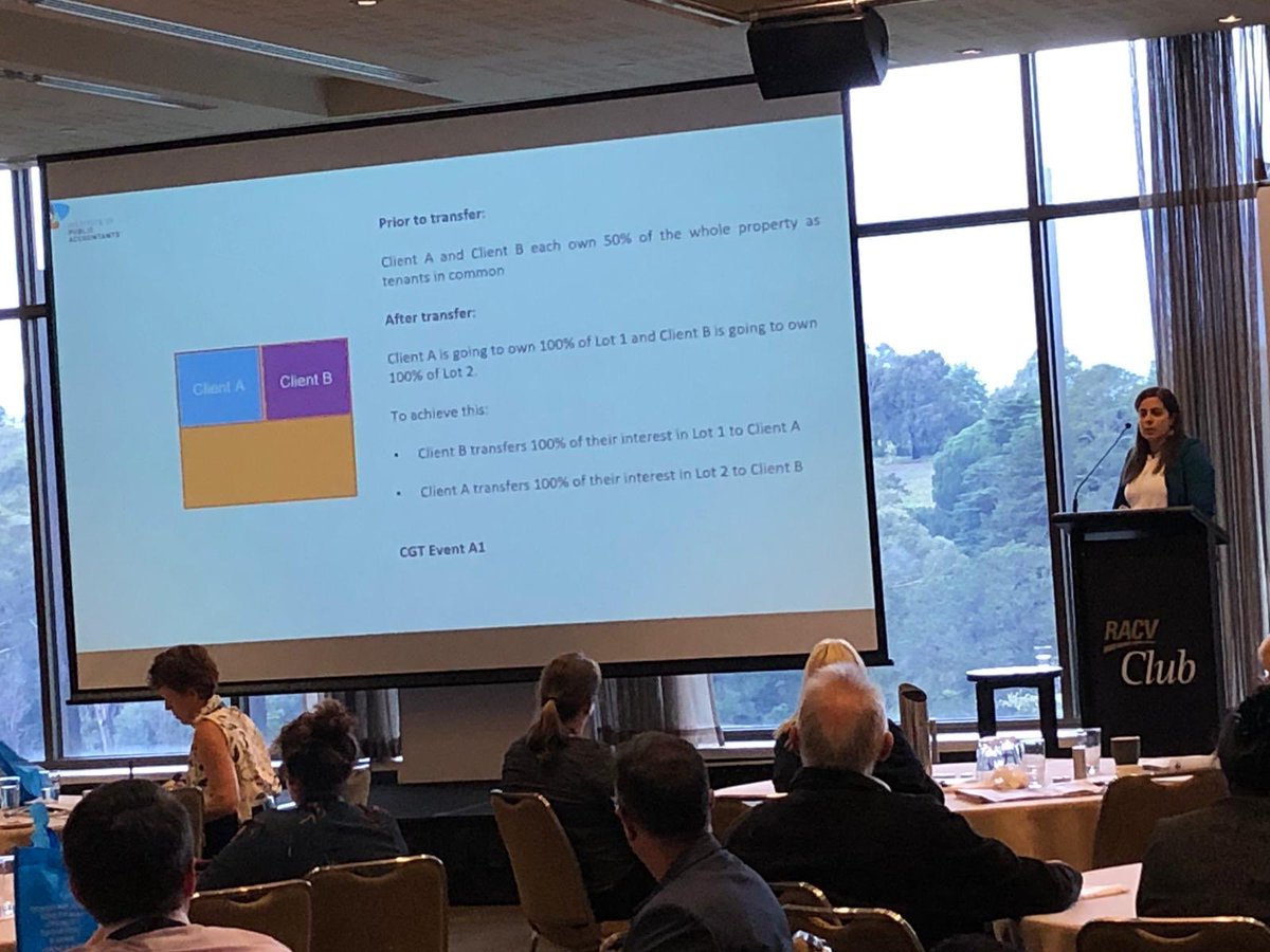 Stephanie McGrath explains to <a href="/ipaaccountants/">IPA</a> delegates at #IPAVICCONGRESS2020 the #CGT &amp; stamp duty implications in property development #accounting #property