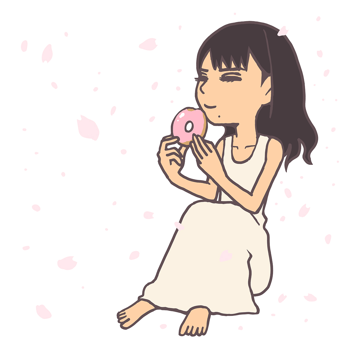 「#桜もちっとドーナツ 」|みずしな孝之「きりもやびより」5巻（最終巻）は4/21発売のイラスト