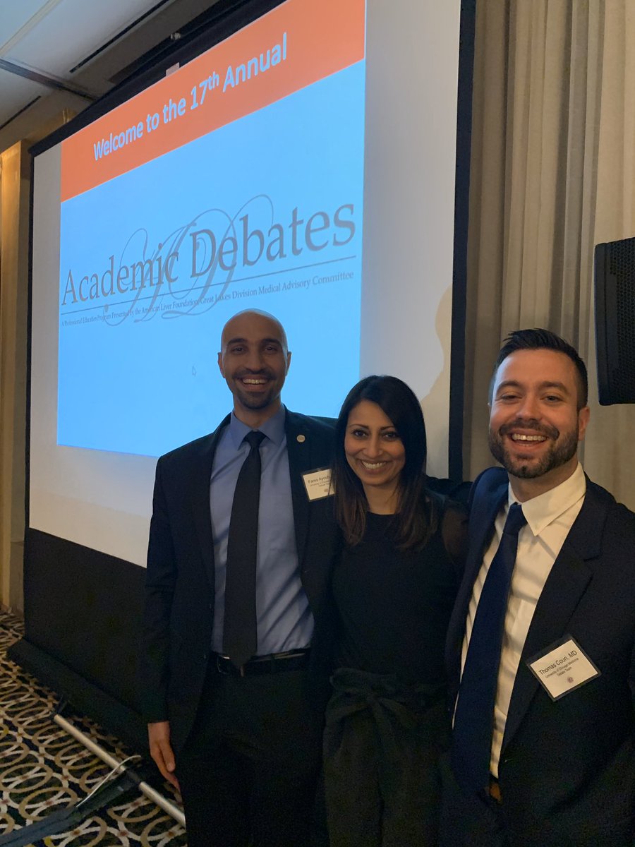 UChicagoGI's tweet photo. Congratulations to @UChicagoGI @FaresAyoubMD and #ThomasCouri and their great coach @AnjanaPillaiMD winning the Chicagoland Academic Liver Debates tonight! @UChicagoMed https://t.co/4R4jpZY29B