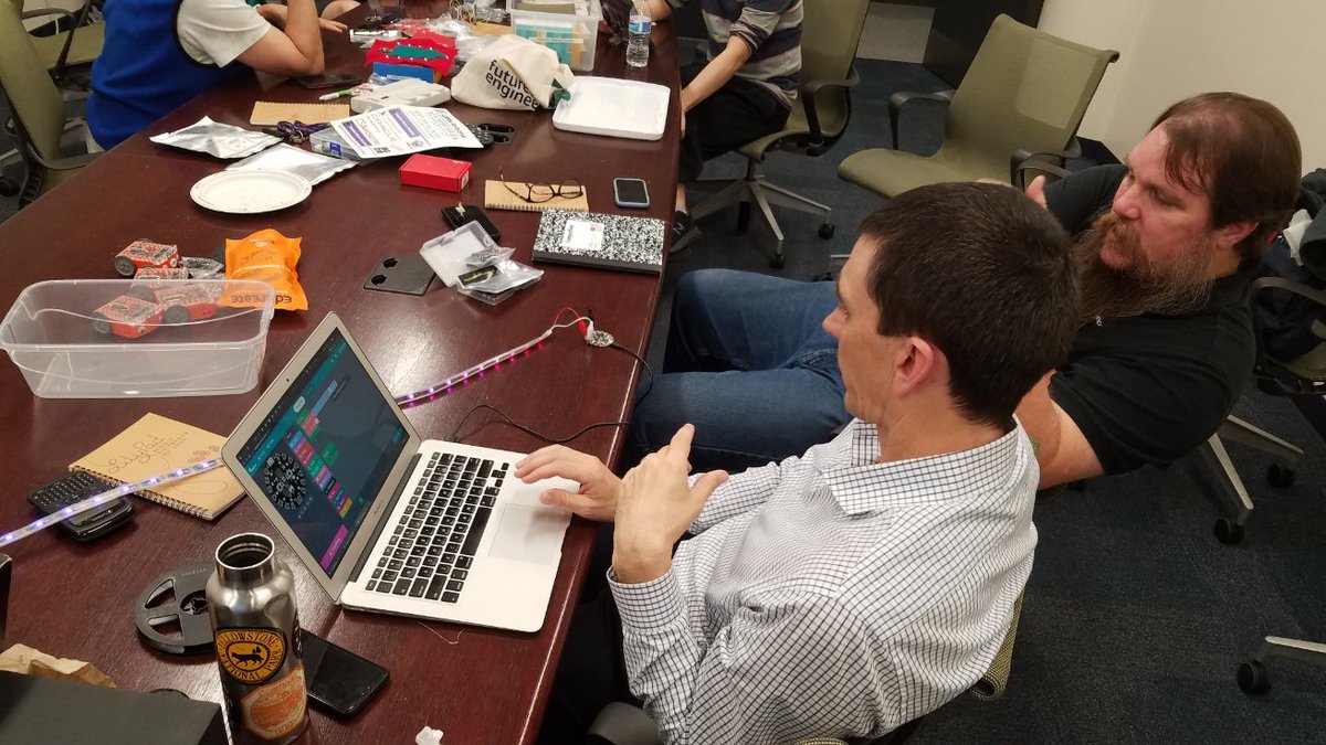 MathyMcMatherso's tweet photo. Tonight was our Tucson #cstarizona meetup focused on Electronics & Robotics. Folks from early elementary all the way through higher ed showed up. Thanks to UArizona for hosting. https://t.co/ZLJPMnDIn0