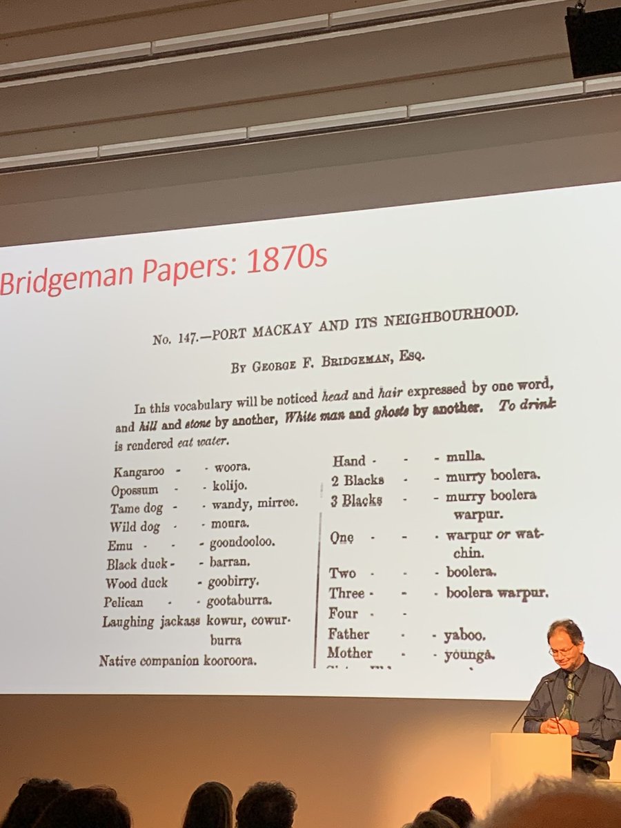 chrissibaklava's tweet photo. #slqMakingMeaning ⁦@DesmondCrump⁩ takes us on a language journey from 50 words on a word list to language revival in community #yuwi #biri https://t.co/kRYVJspP9I