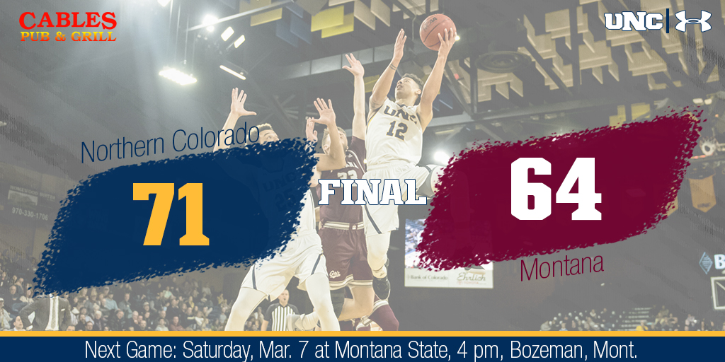 UNC_BearsMBB's tweet photo. BEARS WIN!!! That's 2⃣ straight in Missoula and 3⃣ straight against Montana! #GoUNCBears🐻🏀 #BigSkyMBB https://t.co/aLIEGYn8Go