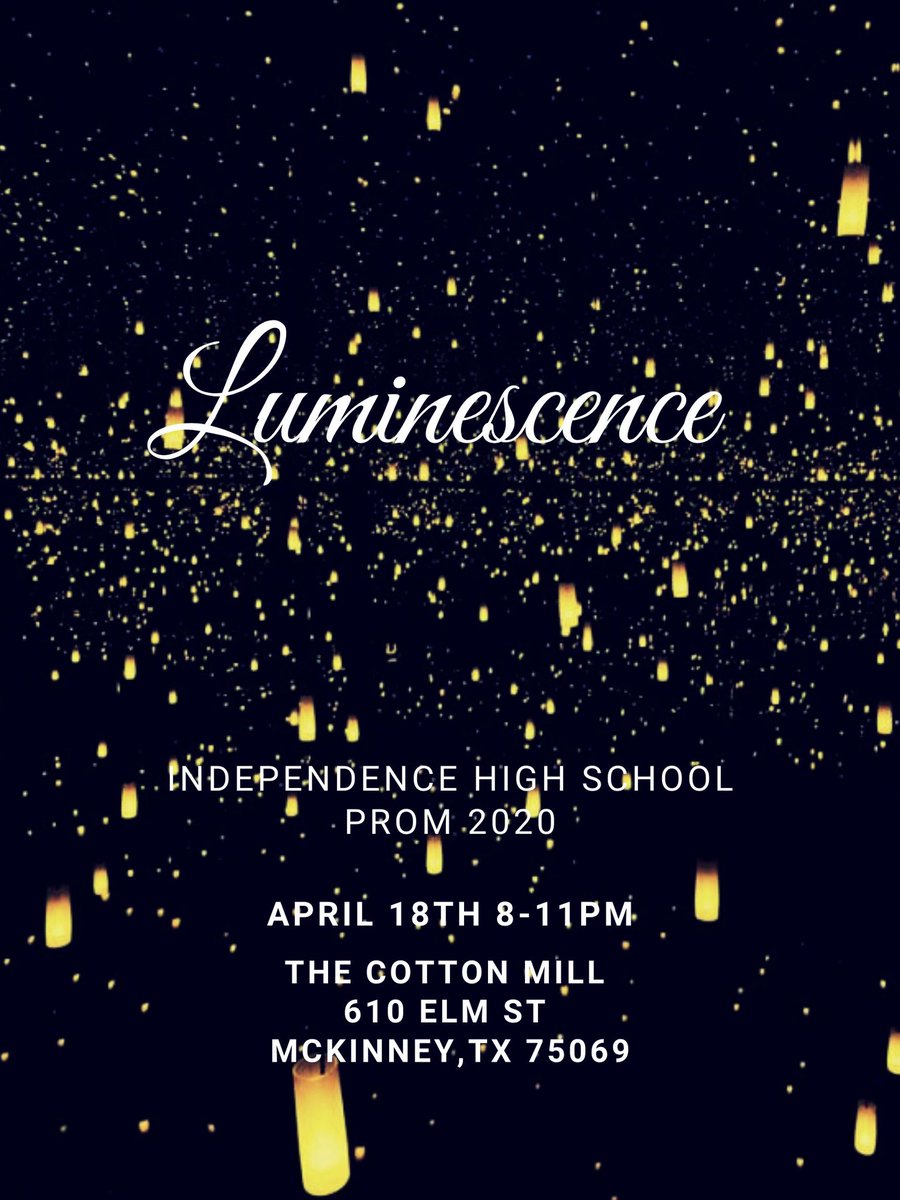 StuCo_IHS's tweet photo. Seniors, our prom theme this year is Luminescence!!✨✨ https://t.co/4jxfiRe2TD