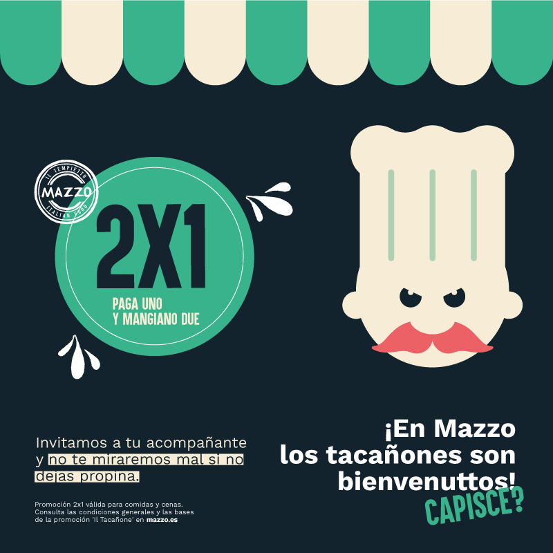 Mazzo_ItalianF's tweet photo. 📢📢 ¡¡Este finde toca #ILTACAÑONE!! Ven a tu restaurante MAZZO favorito y disfruta de nuestro 2x1 más irresistible ¿Te apuntas?✌️👨‍🍳🇮🇹

#FelizViernes https://t.co/khmXRhx8An