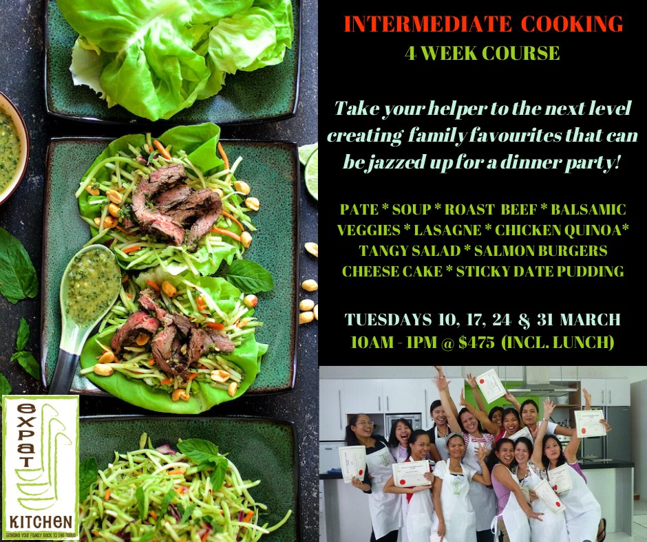 Expat_Kitchen's tweet image. It's not too late to upskill your helper but hurry... #intermediatecooking #betterdinners #familydinners  #dinnerparties #maidcooking #helpercooking #cookingcourse #cookingschoolsg #expatkitchensg