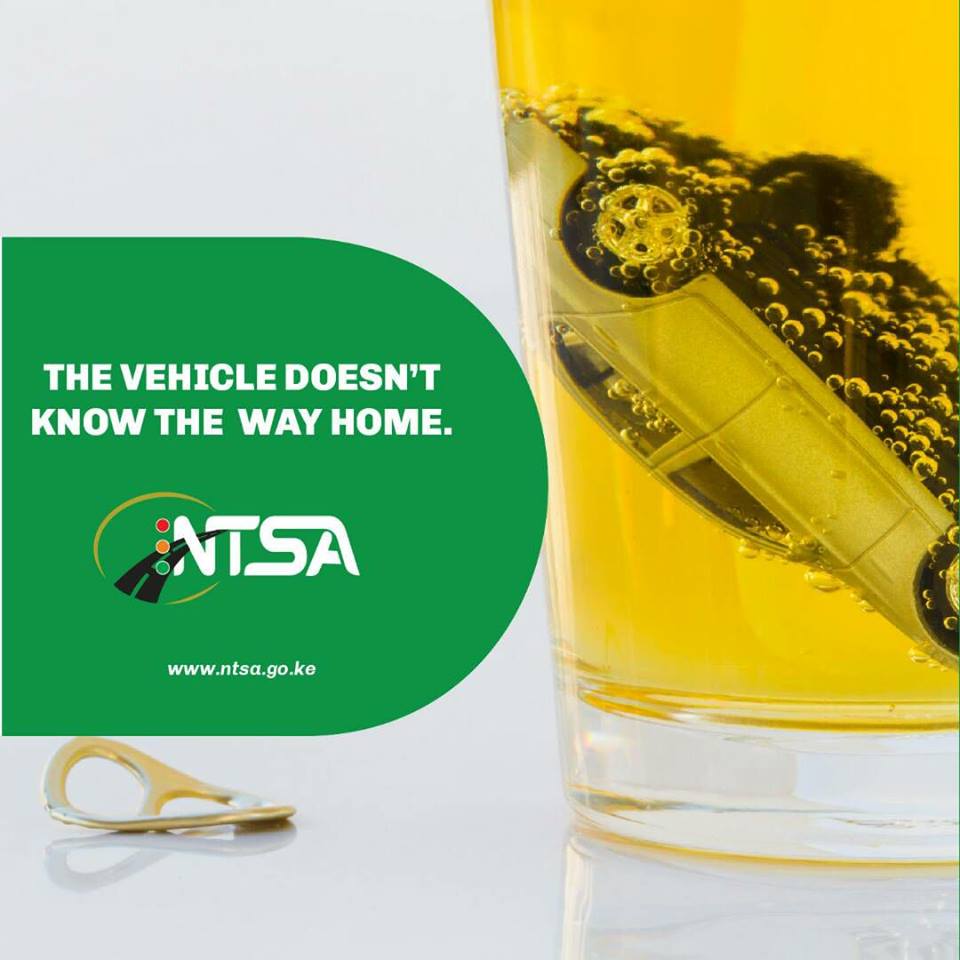 ntsa_kenya's tweet photo. The weekend is here and you may want to take one for the road.Get a designated driver. #DrunkDriving is dangerous #RoadSafety. https://t.co/6MpfLD4O3y