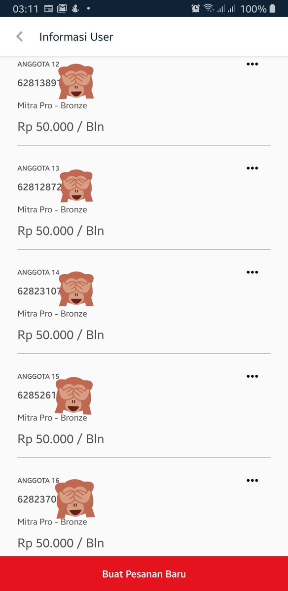 Chontrad's tweet photo. @Telkomsel Saya sudah langganan paket ini via 99% Usahaku, walaupun anggota lama sudah 17 orang, penambahan anggota baru harus tetap 5 orang (tidak bisa tambah 1 anggota)... 
Tolong dibantu diinfokan ke developernya agar diperbaiki... https://t.co/CgMmxU4sQz