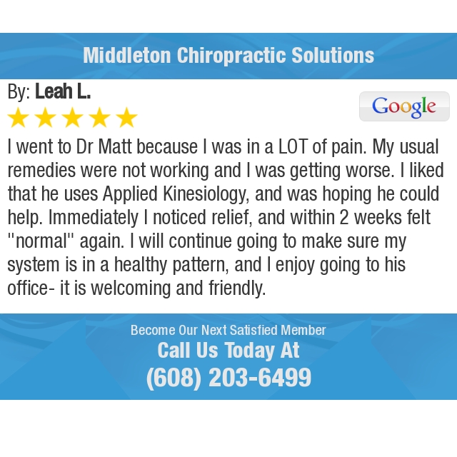 drmattkingston's tweet photo. 5 Star: Leah L. "I went to Dr Matt because I was in a LOT of pain. My usual remedies were not working and I was..." https://t.co/km298i15s1 https://t.co/TQWzE5M2hq