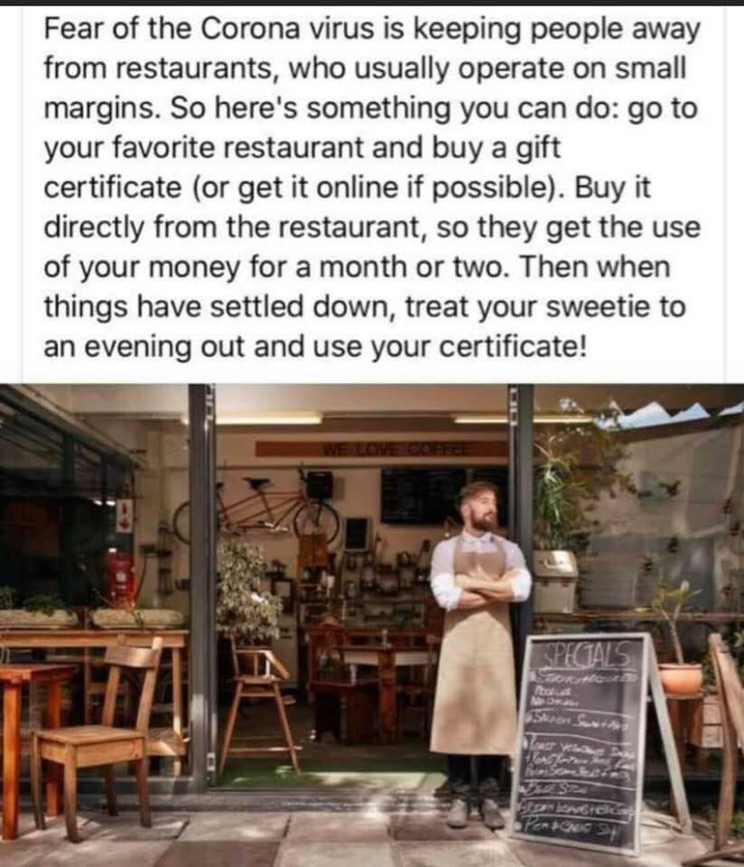 SCDThinkBuild's tweet photo. This is a great way to help small businesses during this Corona Virus situation!
#thinkbuild #springcreekdesign #helpsmallbusiness https://t.co/E1ue3KNcN2