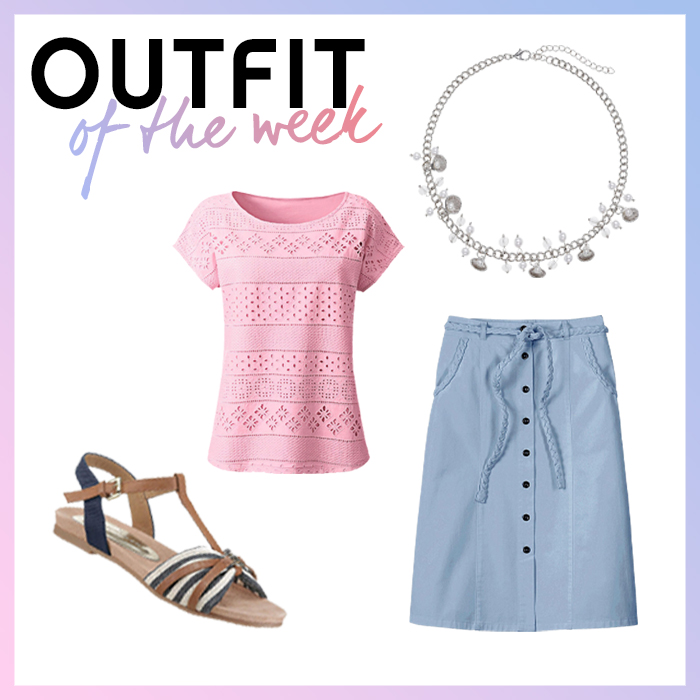 Today’s outfit of the week has got us dreaming about warmer weather and how well blue and rose pastel tones complement each other! 😍 #OOTW

Top – bit.ly/2wSbvDN 
Skirt – bit.ly/2IM1bjv
Shoes – bit.ly/2Q7AtpB 
Necklace – bit.ly/2QanNyk