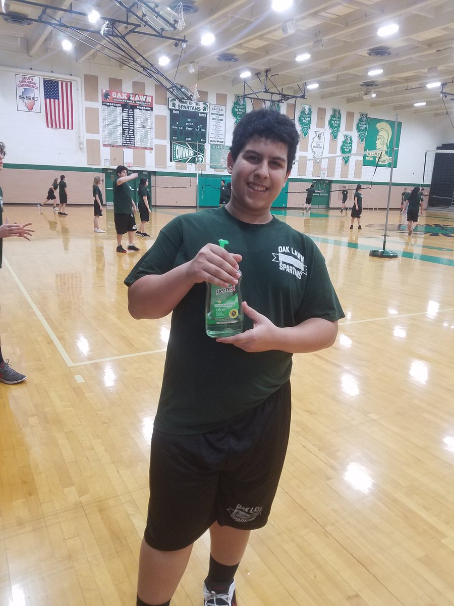 olchsde's tweet photo. Abdallah in Mr. Brandts PE class brought in hand sanitizer for his classmates. Just wants to keep everyone healthy. #olchspride https://t.co/LxQ8X67Qdc