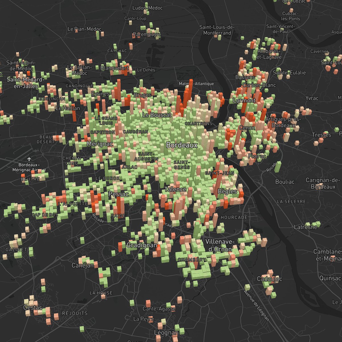 visualizemap's tweet photo. C’est un outil idéal pour identifier les spécificités d’un lieu géographique dans le cadre d’études urbaines par exemple. Cette cartographie synthétise des données sur plus de 30 millions d’individus, 15 millions de ménages et 15 millions de logements avec une dataviz en 3D. https://t.co/HKsJfudnZ5