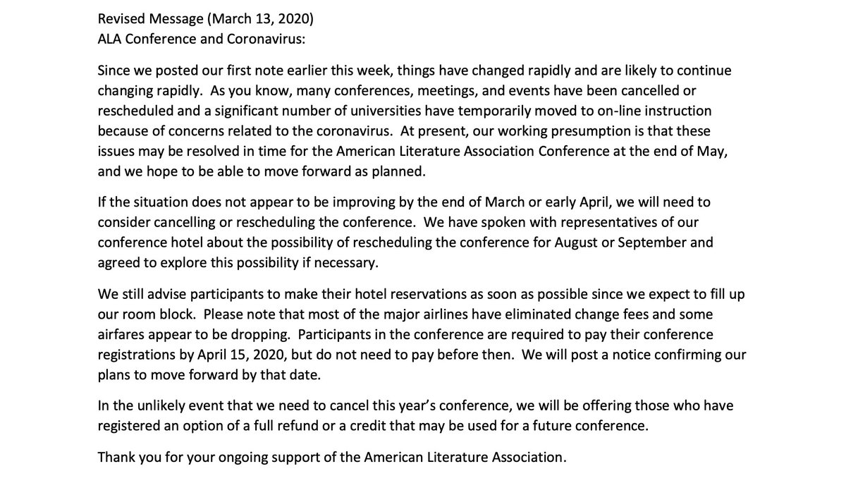 American Literature Association tweet media