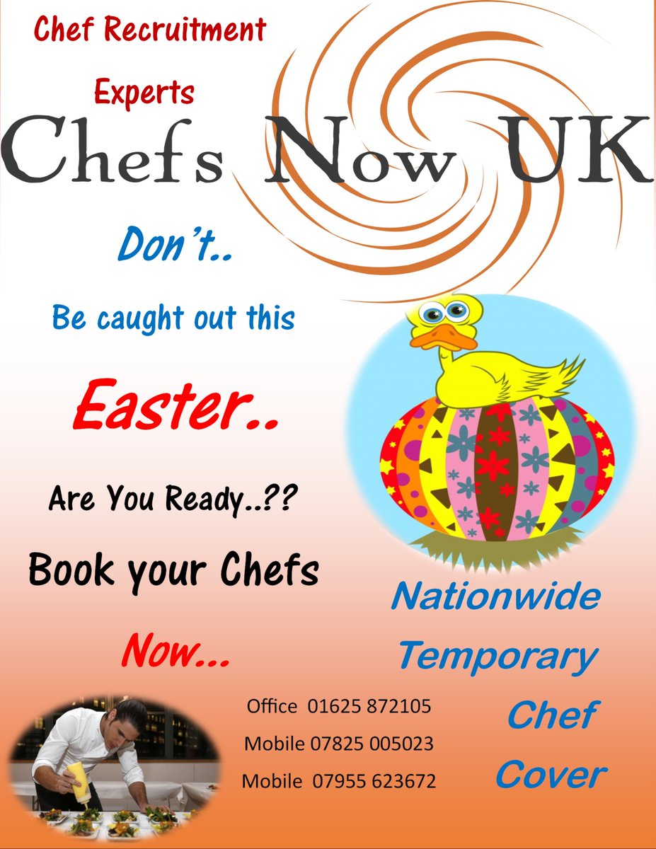 NowChef's tweet image. Easter is around the Corner... #chefrecruitment #chefjobs #tempchef #agencychef #reliefchef #immediateukchefcover #cheflife #catering @binzy62   catering@chefsnowuk.co.uk