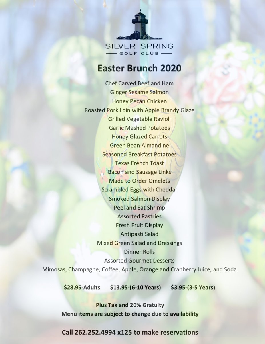 SilverSpring_GC's tweet image. Join us for Easter brunch! Make your reservation now: 262-252-4994 xt. 125