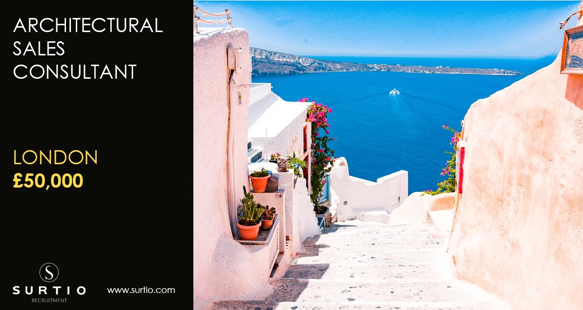 New job: Architectural Sales Consultant at a manufacturer in London - salary £50,000 - to apply just call the office (020 8361 2157) or send an email (info@surtio.com) - read more here: ow.ly/xPQ350yL4ki

#Londonjobs #Salesjobs #Furniture #Design #Office #Workplace