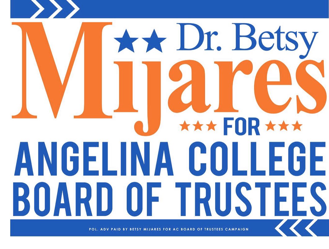 betsymijares's tweet photo. Join my FB group to receive information about my campaign journey for Angelina College Board of Trustees! Share, tag, add friends
https://t.co/xCSB4QRYnC https://t.co/J95piuDlaw