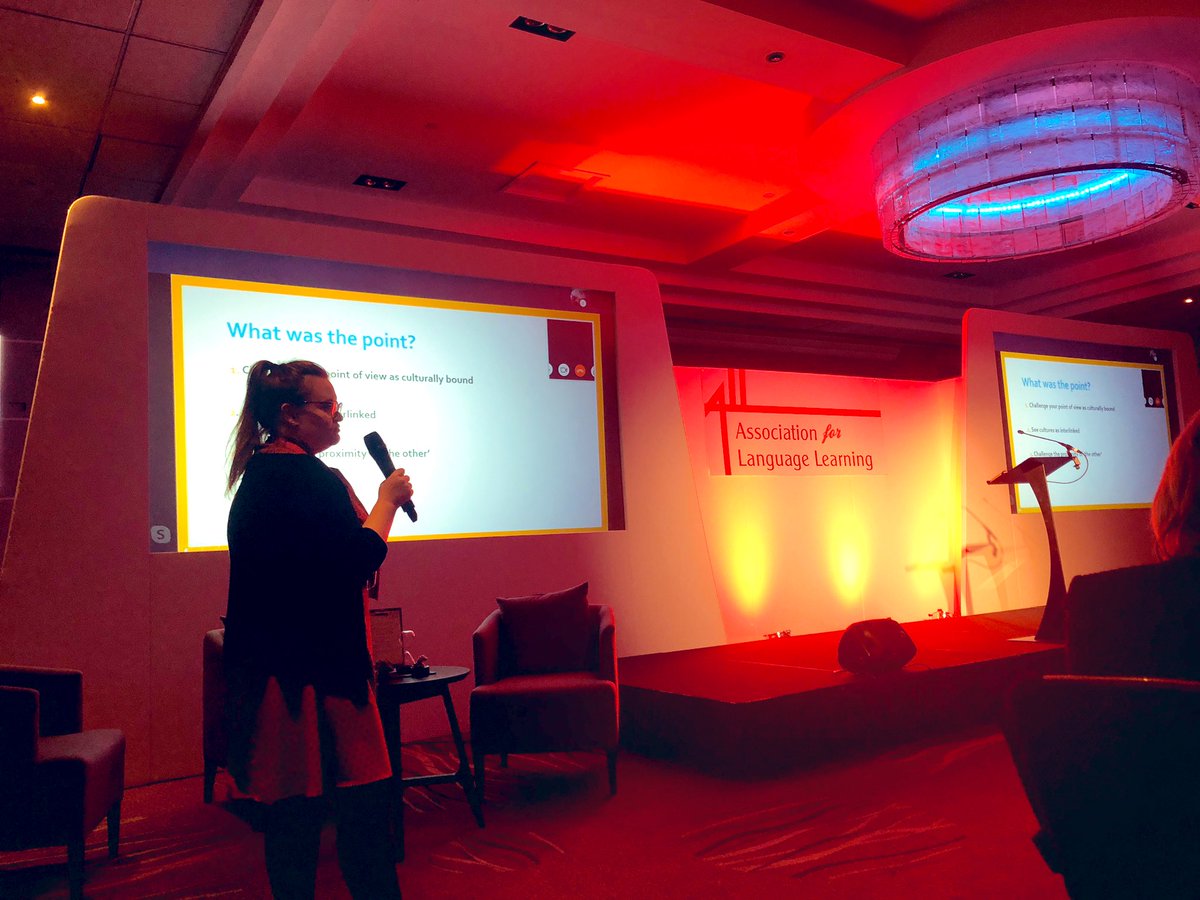 ReesBethan10's tweet photo. The fantastic @becca_kirkby flying the flag for @LangHorizons at @ALL4language Languages World 2020 #disorientatingdilemmas https://t.co/NoYIL1jgGK