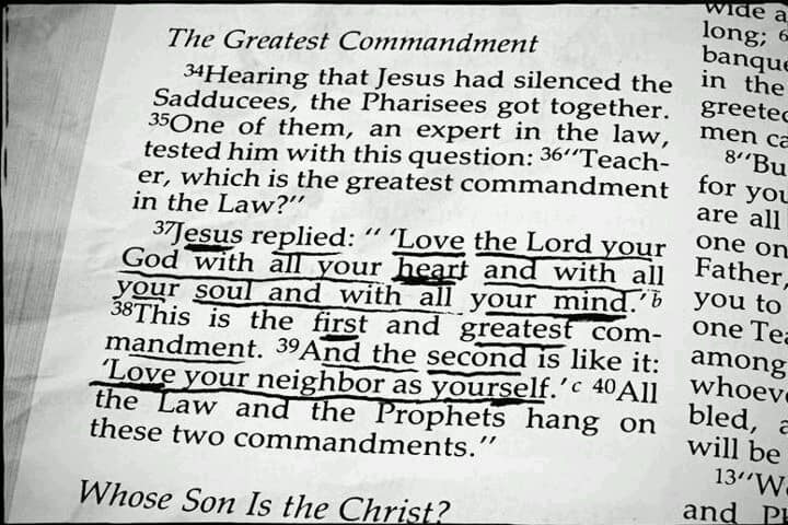 Poet_of_Peace's tweet photo. To my Christian brothers and sisters.  The world needs The Greatest Commandment (The Greatest Hits of the Torah!)  right now.  Our neighbors are all around us! There is not greater Christian piety than the care of those who are most vulnerable. 
Study and become Matthew 22:36. https://t.co/5ASxhpEAng