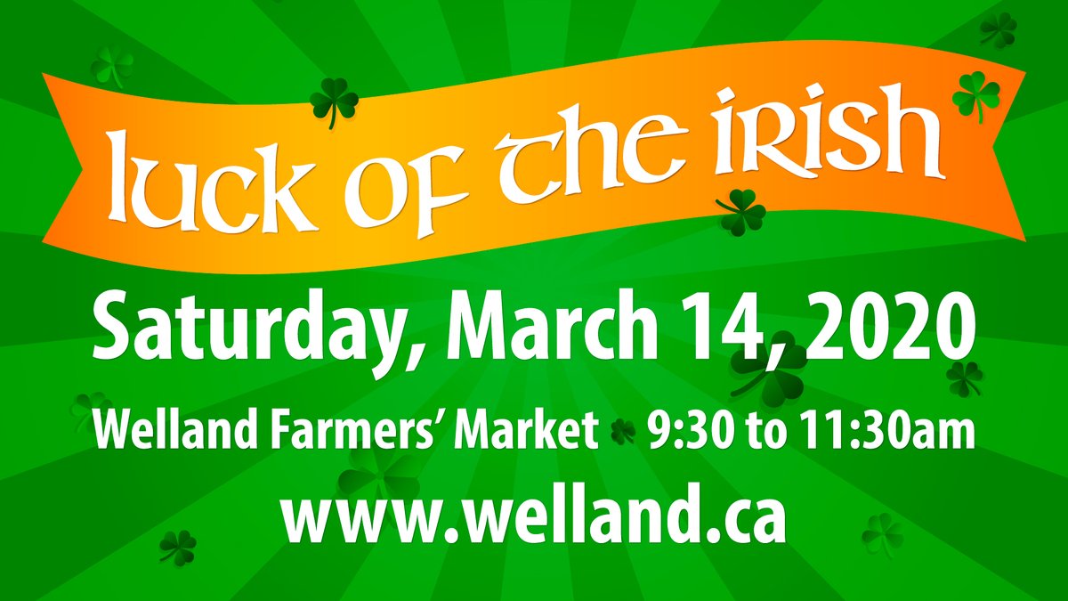 Welland's tweet photo. Saturday morning at the Welland Farmers' Market is the best way to start your weekend. Don't miss out on Luck of the Irish on March 14th. Plenty of FREE Family fun. #ThingsToDoInWelland https://t.co/aN7Hmmdndb