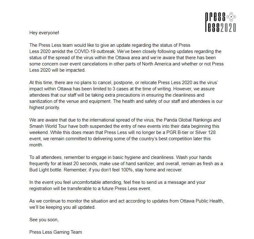 PressLessGaming's tweet image. 🚨🚨Important Update regarding Press Less 2020🚨🚨