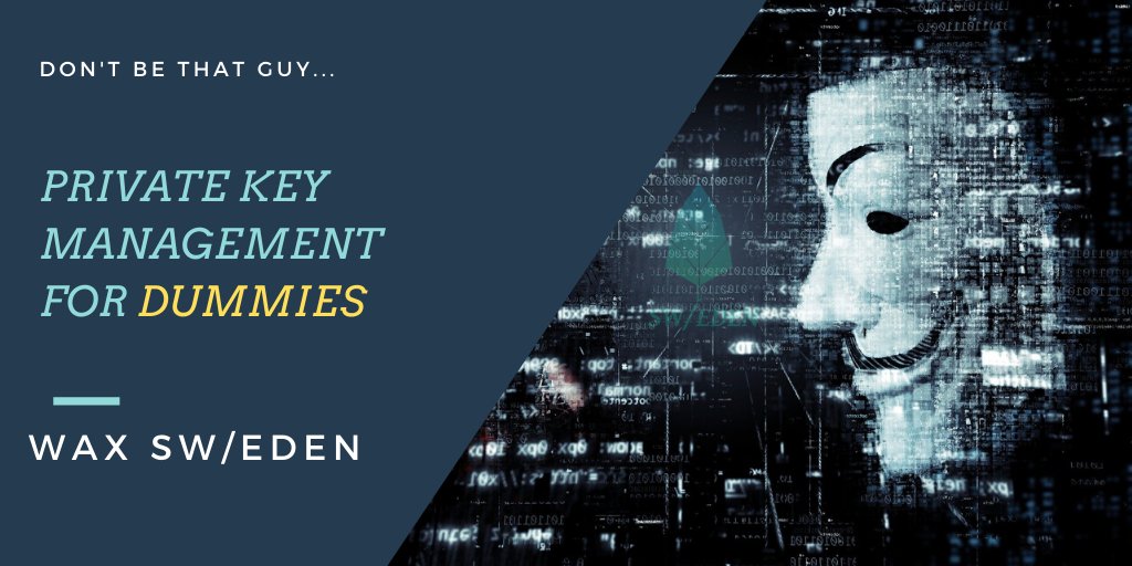 We just published a new deep dive article in how to manage your Private keys and passwords for dummies. Don't be that guy... do it correctly. 
waxsweden.org/private-key-ma… 
<a href="/WAX_io/">WAX</a> #wax #eosio #privatekey #management #hack #phishing #scam #malware #dontbethatguy