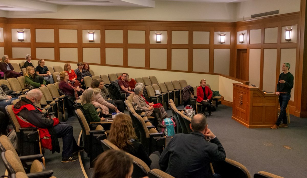 acadialibrary's tweet photo. We would like to thank @SFotheringham for his great Author Reading and Book Signing last week for our #AcadiaReads events! If you would like to read his book "The Rest is Silence" we have copies on Reserve at the Access Desk! #acadiau #wolfville https://t.co/AHZBLMRxMl