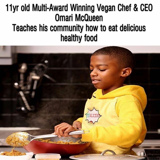 <a href="/omarimcqueen/">Omari McQueen</a> CEO of <a href="/dipaliciousltd/">Dipalicious</a>
Multi Award-winning 11yr old Omari McQueen is the youngest restauranteur in the world &amp; the youngest vegan chef in the UK.
His is teaching people all over the world and his community how to eat healthy on a vegan diet… ift.tt/2xB3Xpr