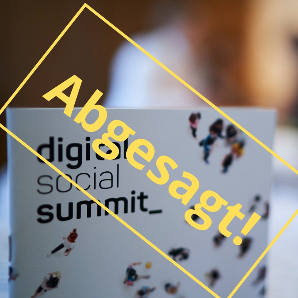 😿 8 Monate haben wir geplant, gebaut, Ideen mit euch gewälzt. Ein mega Programm auf die Beine gestellt. Danke dafür an alle! Natürlich sagen auch wir den <a href="/digisocsummit/">Digital Social Summit</a>  2020 ab. Aber wir arbeiten an einer Alternative - selbstverständlich Digital #dss2020