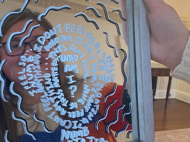 Erin_Mac16's tweet photo. This artwork, expressing views from students living with mental illness, was created as part of the Truth Campaign. #MyTruth encourages people to share their truth on social media through the @EdLallyFdn. Here's the full story: https://t.co/krjvaqsxG0 https://t.co/tFrdNRE2MN