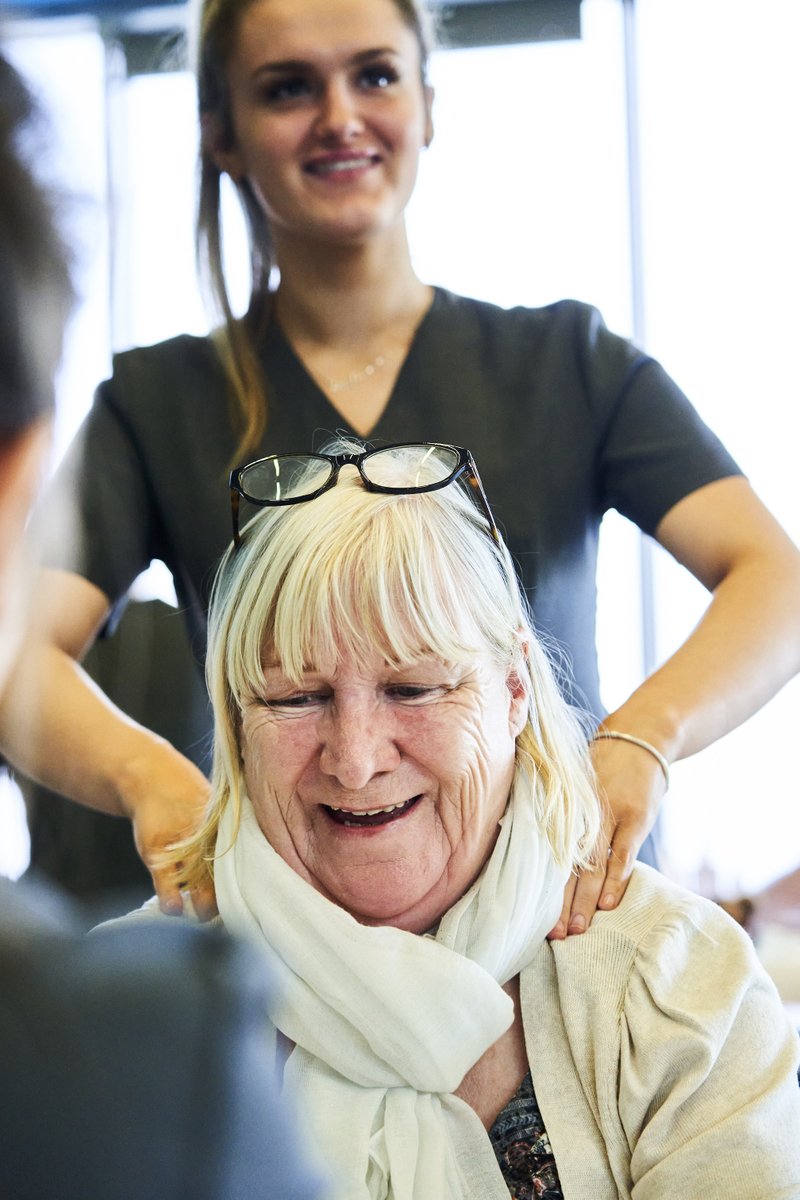 TheMcrCollege's tweet photo. Some of our Level 2 and Level 3 Hair, Beauty and Media Make-up students visited @manchesteryz today to provide a free pampering experience for carers in Manchester. 

Massages, manicures, make-up and hair styling were all on offer and greatly received.  💅 💁 ✨ #BeAmazingTMC https://t.co/p7L1W24zl4