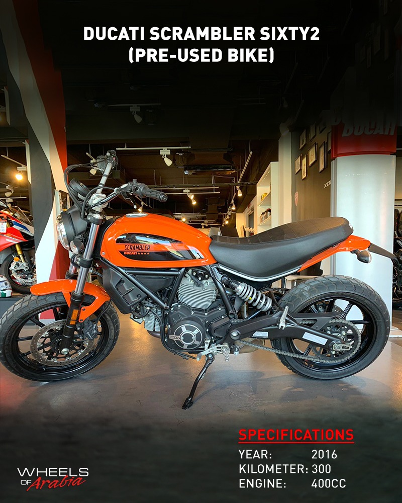 Wheels Of Arabia Stand Out In The City With The Ducati Scrambler Sixty2 Buy It Today For An Exclusive Price From The Authorizeddealer Of Ducati In Bahrain Call To Wheels Of Arabia Stand Out In The City With The Ducati Scrambler Sixty2 Buy It Today For An Exclusive Price From The Authorizeddealer Of Ducati In Bahrain Call To
